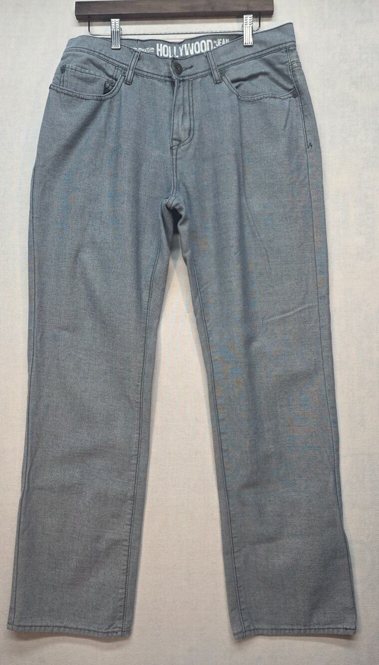 Hollywood Jeans Men's Slim Straight Gray‎ Textured Knit Pants 33x32